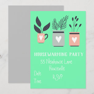 Invitation Pâte moderne plante au foyer Parti pour le réchauf