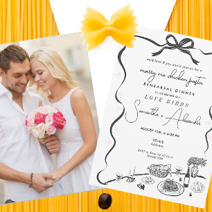 Invitation Pâtes au Poulet 'Épouse-moi' Réception de Mariage