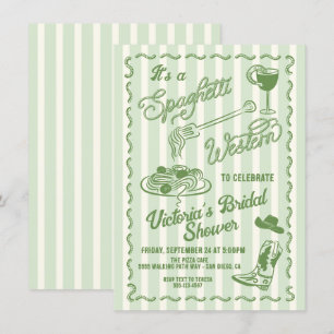 Invitation Pâtes de cow-boy italien Western Spaghetti dessiné