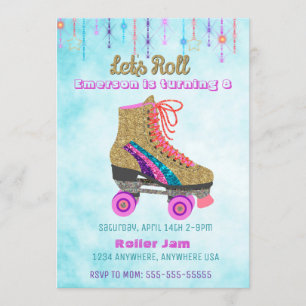 Invitation Patin de rouleau, partie de patinage, parties