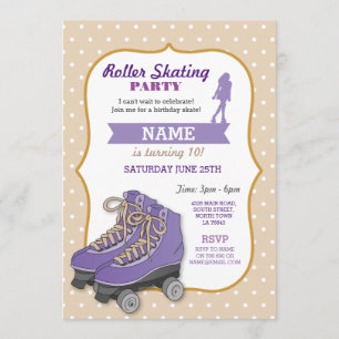Invitation Patinage à roulettes Anniversaire Fête à roulettes