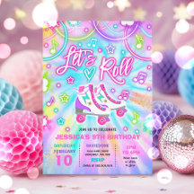 Patinage à roulettes Anniversaire Fête Tie Dye Pat