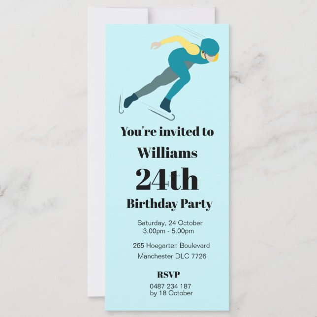 Invitation Patinage de vitesse (Devant)