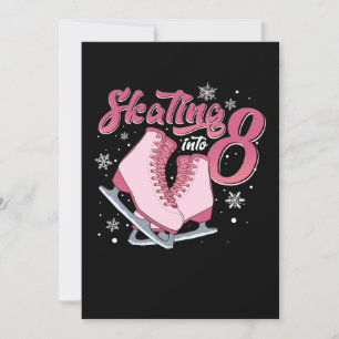 Invitation Patinage sur glace 8e anniversaire fille 8 ans