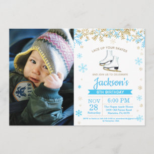 Invitation Patinage sur glace Anniversaire de la fête Patinag