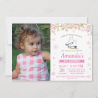Patinage sur glace Anniversaire Fête Patinage rose