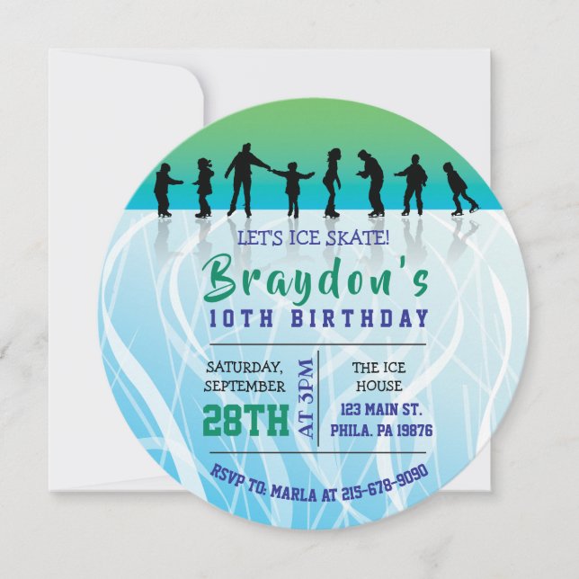 Invitation Patinage sur glace Patinage sur glace PATINAGE ann (Devant)