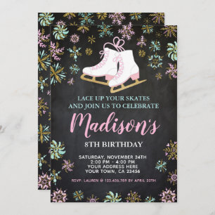 Invitation Patinage sur glace, Pays des merveilles d'hiver, C