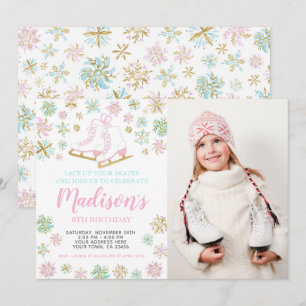 Invitation Patinage sur glace, Paysage hivernal merveilleux a