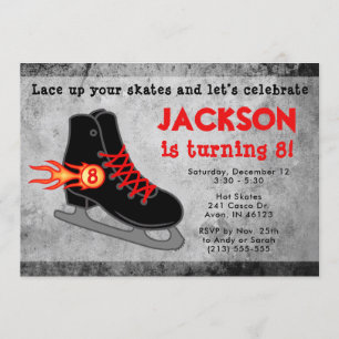 Invitation Patinage sur glace pour garçon Anniversaire extrêm