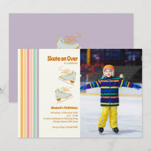 Invitation Patinage sur glace Retro Anniversaire Invitat