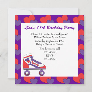 Invitation Patinage sur le coeur