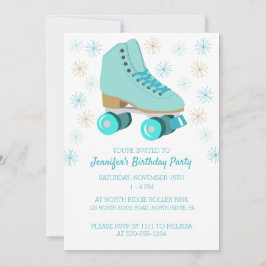 Invitation Patinage turquoise Graphic Roller Patinage à thème