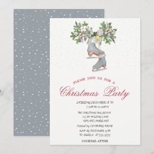 Invitation Patins à glace Fête de Noël de neige