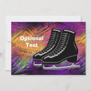 Invitation Patins sur glace noir et technologie - personnalis