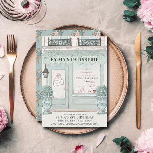 Invitation pâtisserie Paris Green 1er anniversaire