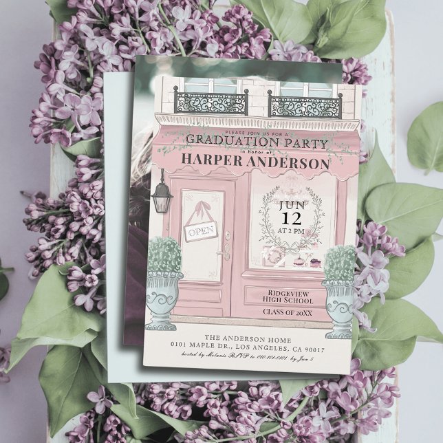 Invitation Pâtisserie Paris Pink Photo (Créateur téléchargé)