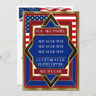 Invitation Patriotic Deco USA
