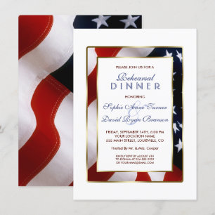 Invitation Patriotique, Élégant Drapeau États-Unis Dîner de r