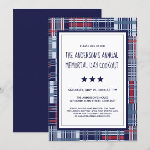 Invitation Patriotique, Memorial Day, Summer, Cookout Invitat