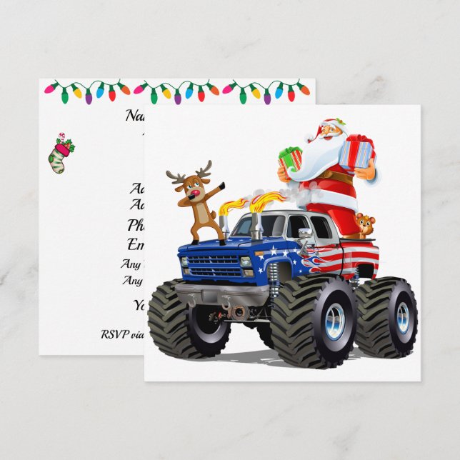 Invitation Patriotique / Monster Truck Noël (Devant / Derrière)