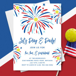 Invitation Patriotique Pickleball & Fireworks 4 juillet Parti