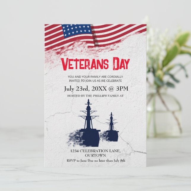Invitation patriotique pour la Journée des vétéran (Debout devant)
