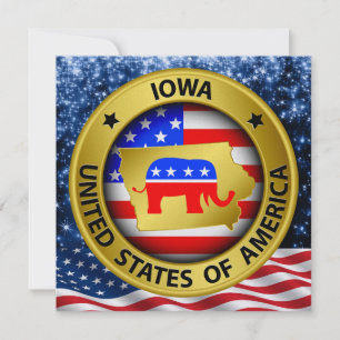 Invitation patriotique républicaine de l'Iowa - sr