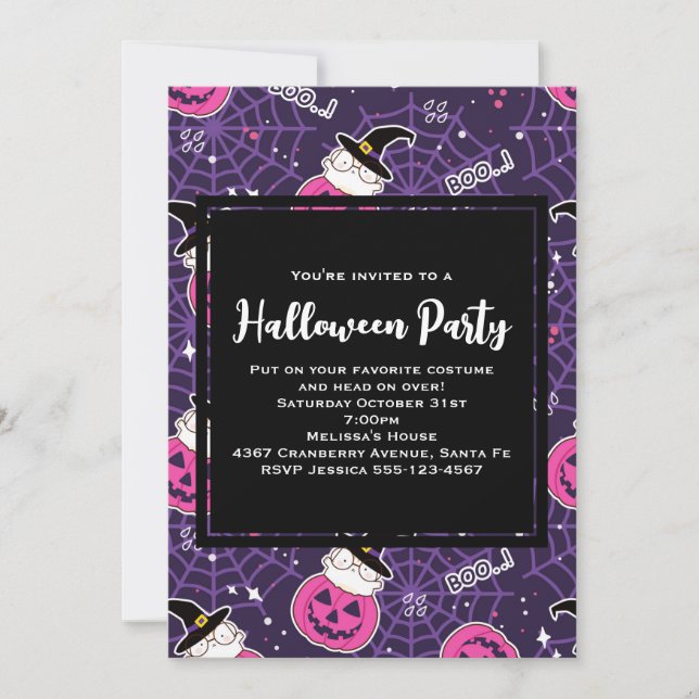 Invitation Patters de Cute Cats et Pumkins (Devant)