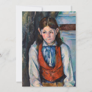 Invitation Paul Cezanne - Garçon au gilet rouge