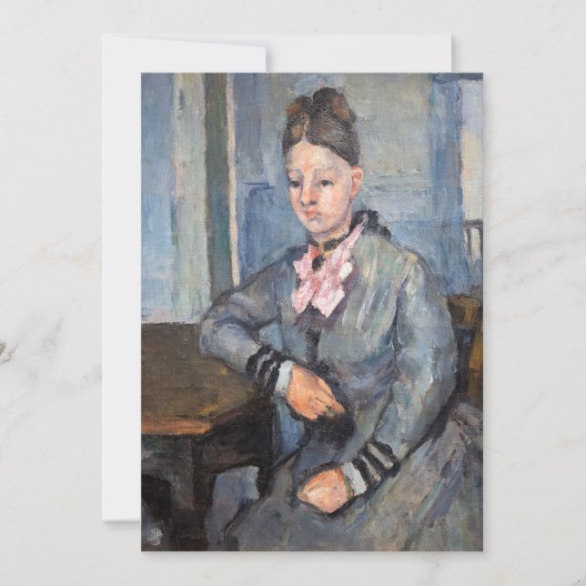 Invitation Paul Cezanne - Madame Cezanne Leaning sur une tabl (Devant)