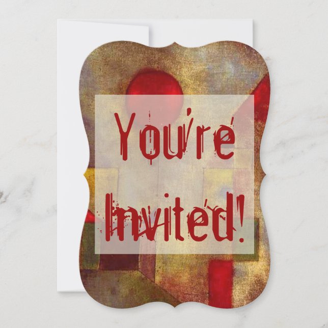 Invitation Paul Klee Ballons rouges Art coloré Abstrait (Devant)