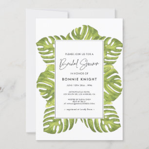Invitation Paume vert tropical feuille Douche nuptiale