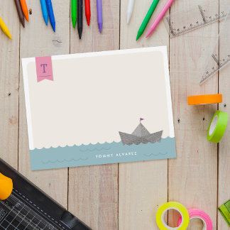 Invitation Pavillon de monogramme de bateau en papier nautiqu