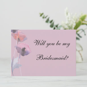 Invitation Pavot à rose pourpre poussiéreux être bridesmaid p