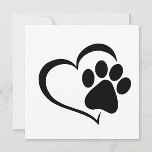 Invitation PawPrint et Heart Design