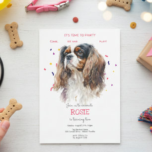 Invitation Pawty, fête d'anniversaire de chien