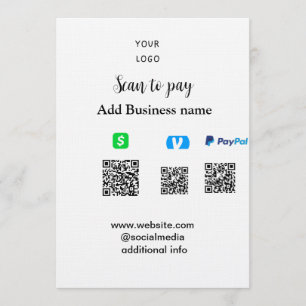 Invitation Paypal Cashapp venmo scan pour payer QR ajouter un