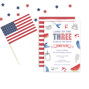 Invitation Pays Américain De La Fête Des Trois 3 Ans