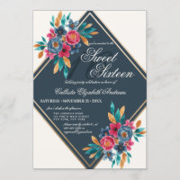 Pays Automne Bleu Aquarelle Or Fleurs Douces 16