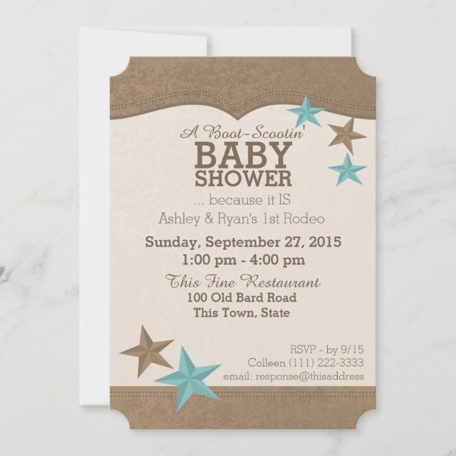 Invitation Pays Baby shower occidental (Devant)