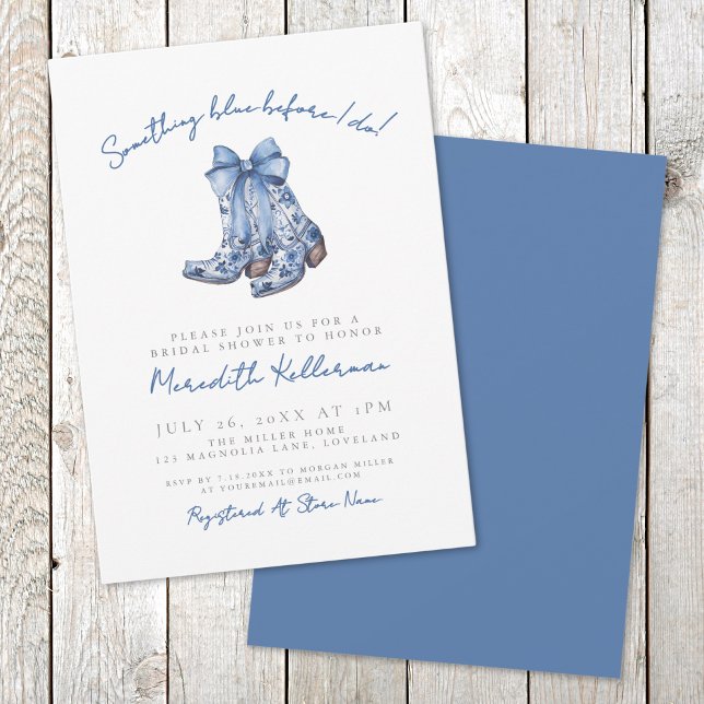 Invitation Pays Bow Cowboy Fête des mariées (Country Bow Cowboy Bridal Shower Invitation)