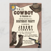 Pays Brown Cowboy Aquarelle Anniversaire