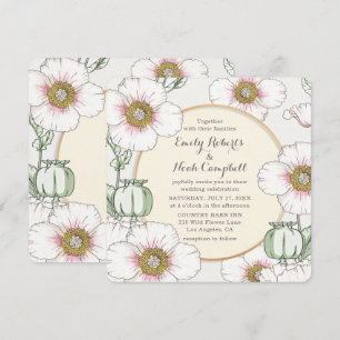 Invitation Pays de Fleurs Sauvages Mariage Pastel Floral Mode