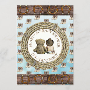 Invitation Pays de garçon de cowboy de Lil et baby shower