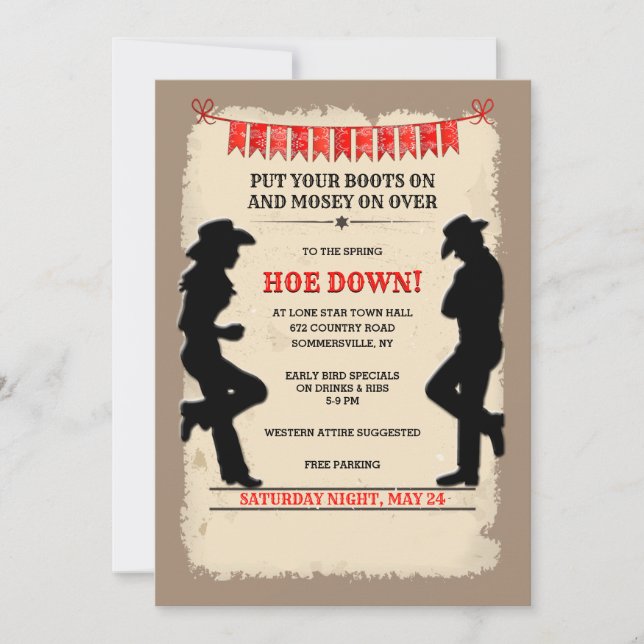 Invitation Pays de Hoedown Ouest  (Devant)