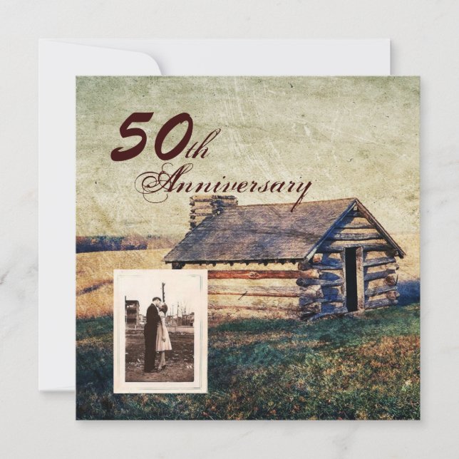 Invitation pays de l'ouest cabine 50e anniversaire mariage (Devant)