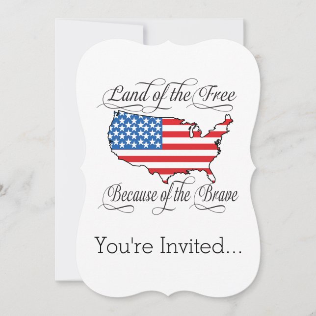 Invitation Pays des Libres à cause du courageux patriotique a (Devant)