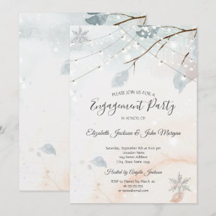 Invitation Pays des merveilles d'hiver, Fiançailles sur une b