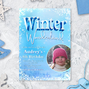 Invitation Pays des merveilles hivernal avec image